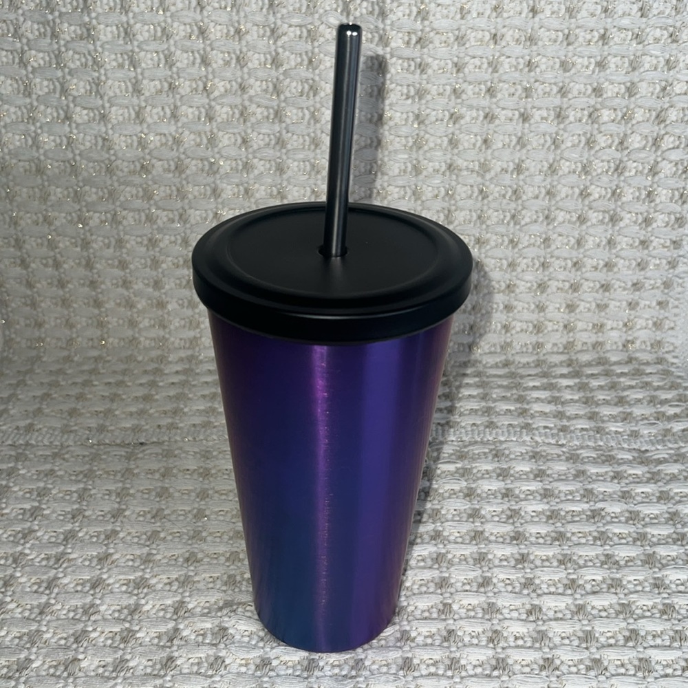 Starbucks Iridescent Blue Purple Stainless Steel Cold Tumbler 16oz RARE HTF - Picture 4 of 9